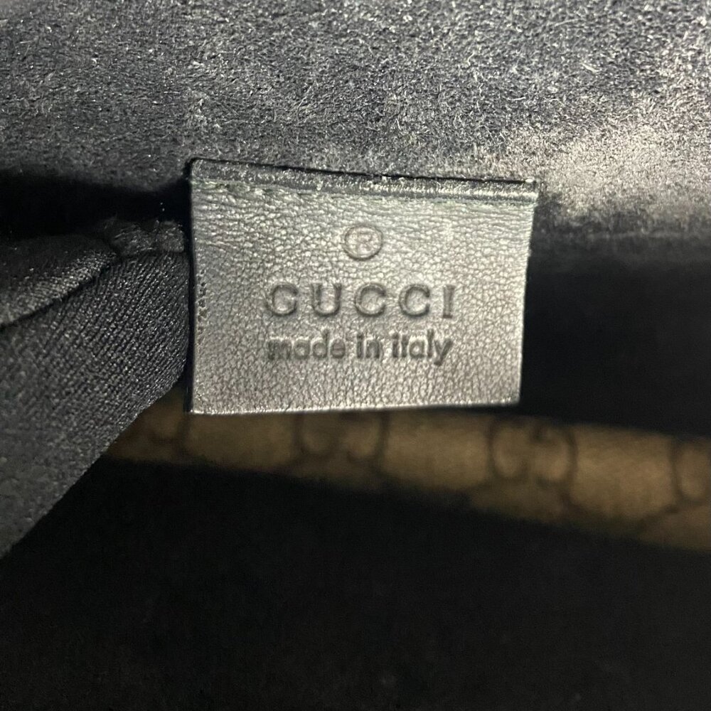 GUCCI GG Monogram Mini Dionysus Shoulder Bag - Taupe with Black Suede - Picture 10 of 12